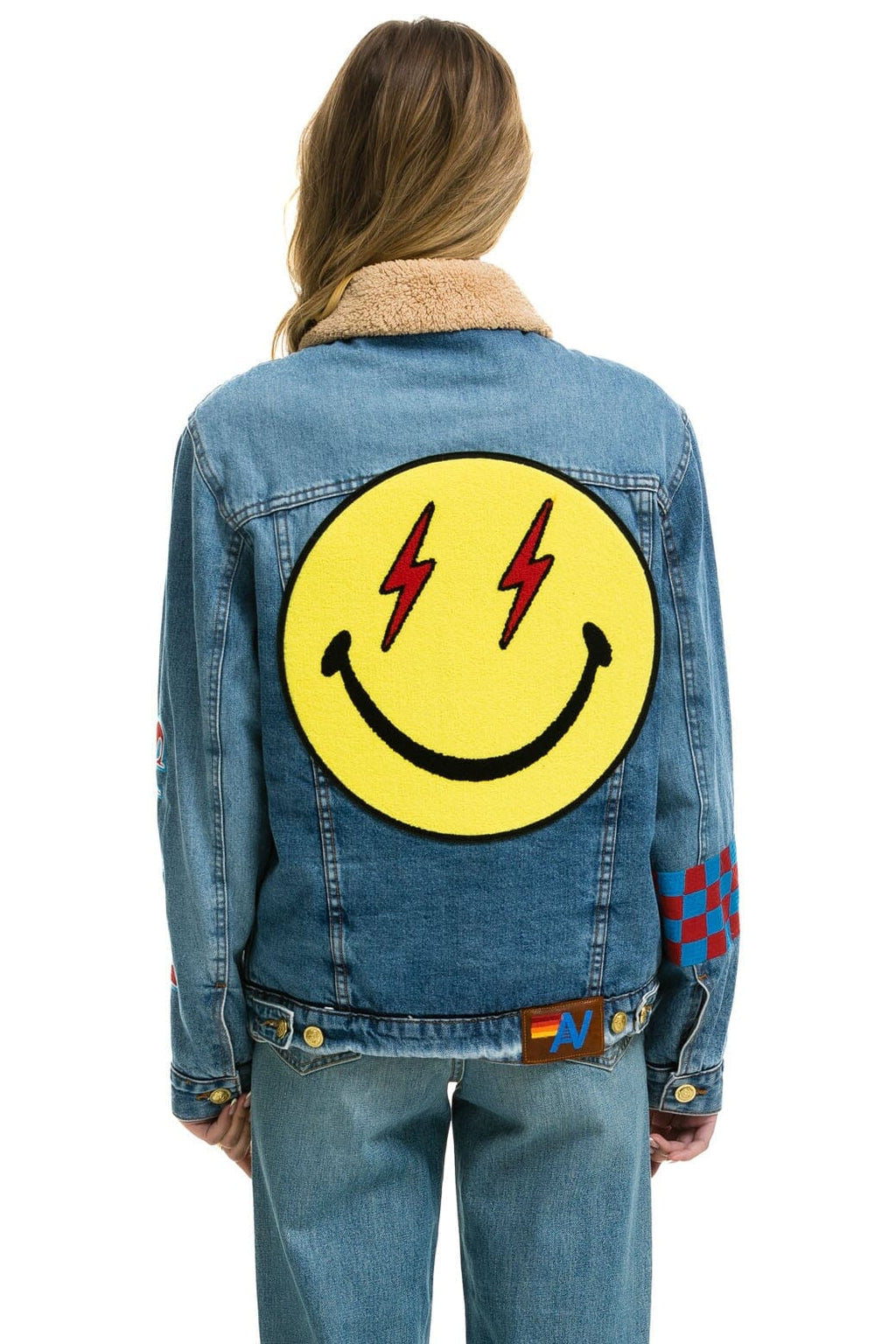 Classic STOKED BOLT SMILEY RANCH SHERPA DENIM JACKET- SUPER LIGHT