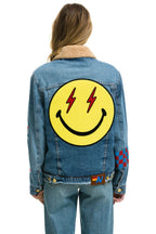 Classic STOKED BOLT SMILEY RANCH SHERPA DENIM JACKET- SUPER LIGHT