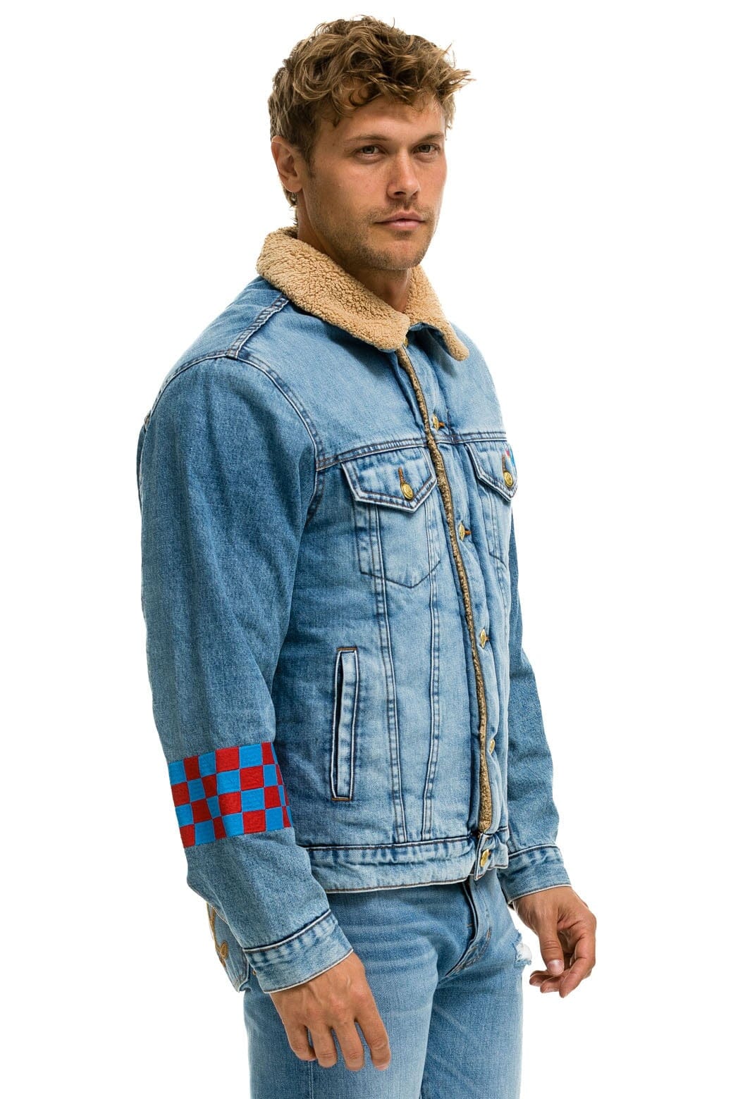 Classic STOKED BOLT SMILEY RANCH SHERPA DENIM JACKET- SUPER LIGHT
