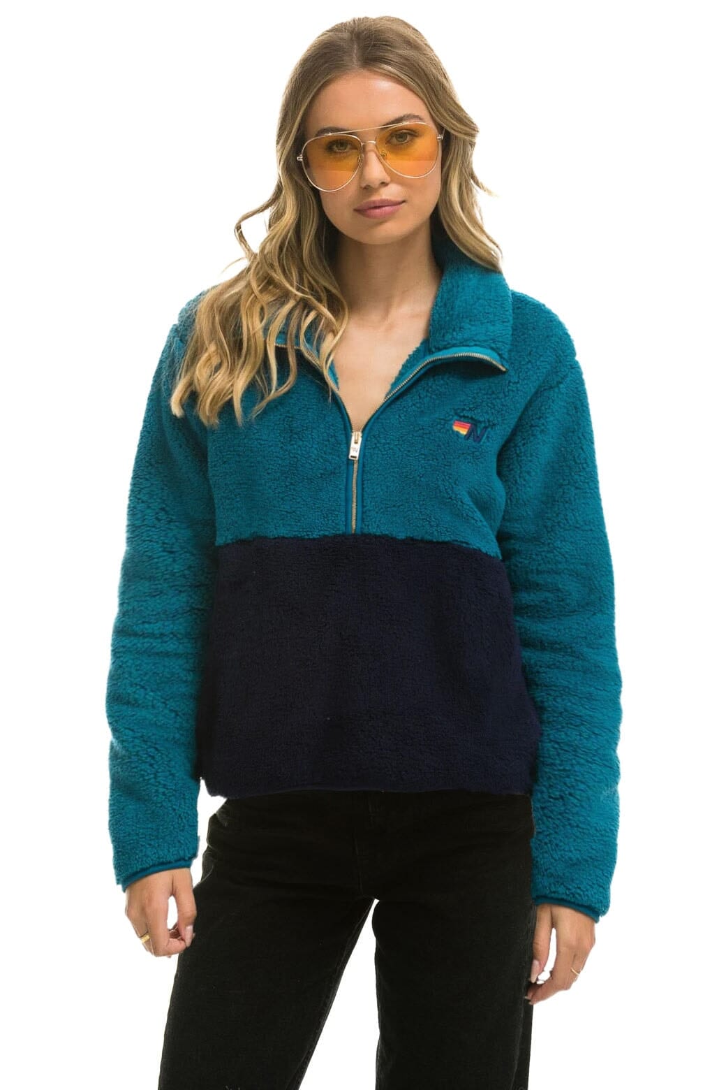 Classic TEDDY APRES HALF ZIP COLOR BLOCK JACKET - CAPRI