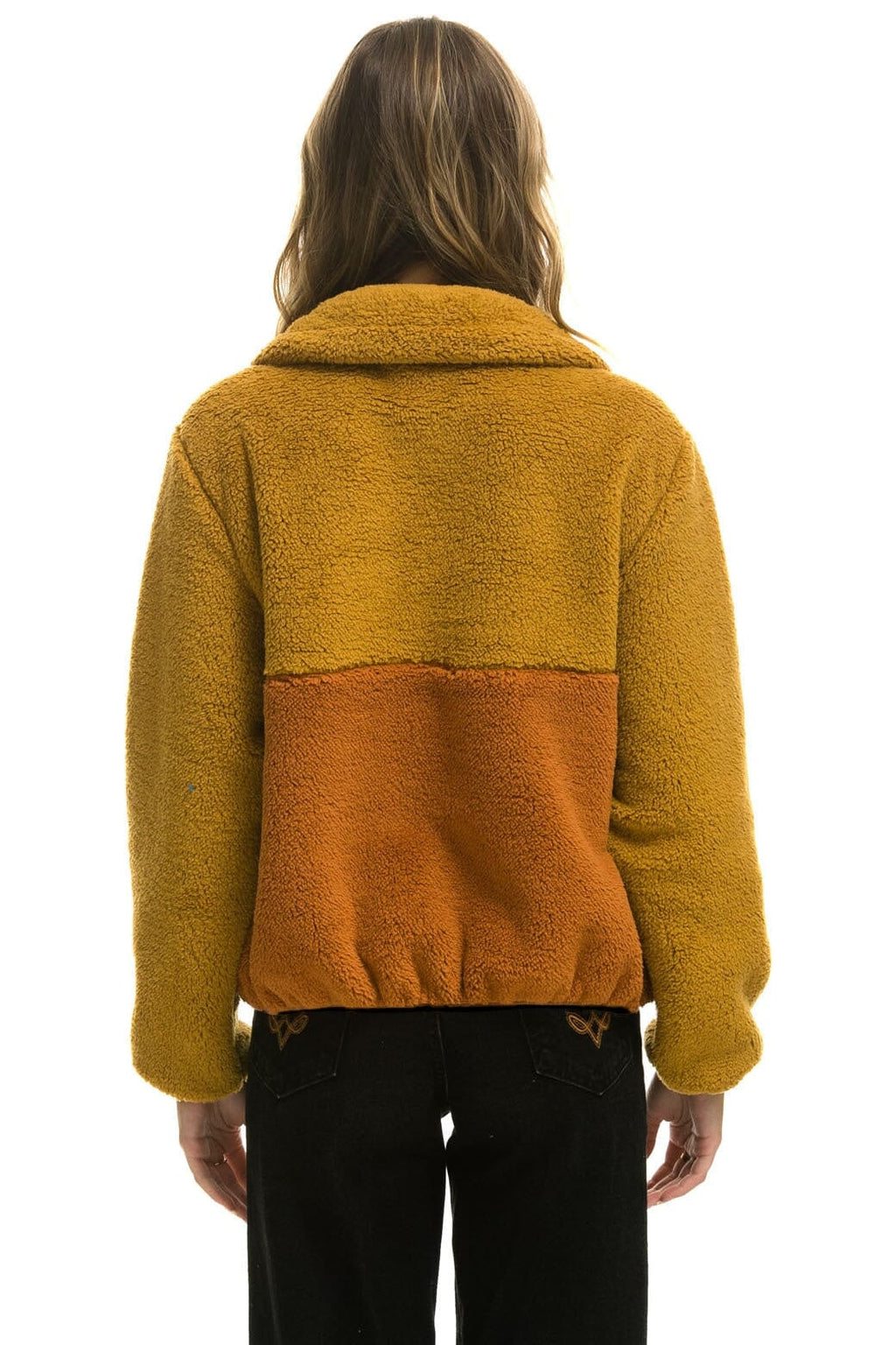 Classic TEDDY APRES HALF ZIP COLOR BLOCK JACKET - HONEY
