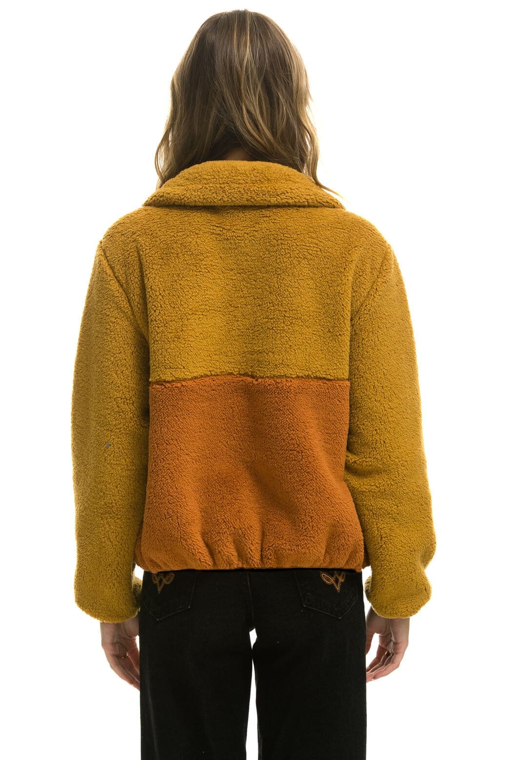 Classic TEDDY APRES HALF ZIP COLOR BLOCK JACKET - HONEY