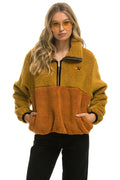 Classic TEDDY APRES HALF ZIP COLOR BLOCK JACKET - HONEY