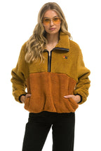 Classic TEDDY APRES HALF ZIP COLOR BLOCK JACKET - HONEY
