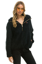 Classic TEDDY APRES HOODED HALF ZIP JACKET - BLACK
