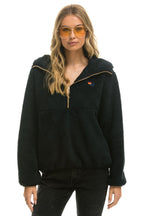 Classic TEDDY APRES HOODED HALF ZIP JACKET - BLACK