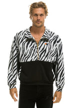 Classic ZEBRA FLEECE UNISEX HALF ZIP COLOR BLOCK JACKET - ZEBRA