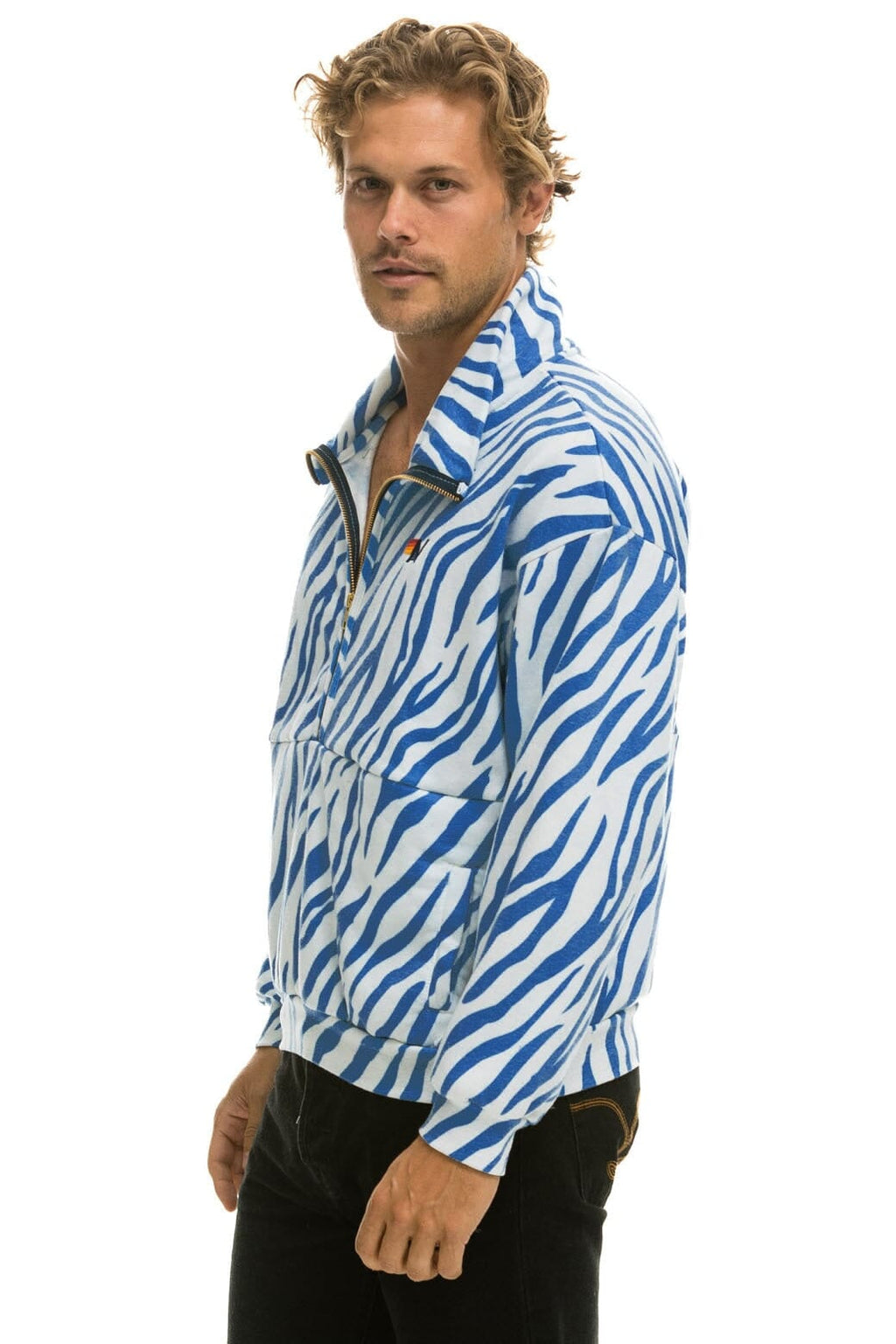 Classic TIGER FLEECE UNISEX HALF ZIP JACKET - BLUE TIGER
