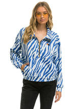 Classic TIGER FLEECE UNISEX HALF ZIP JACKET - BLUE TIGER
