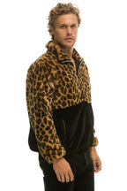 Classic TEDDY UNISEX HALF ZIP COLOR BLOCK JACKET - CHEETAH
