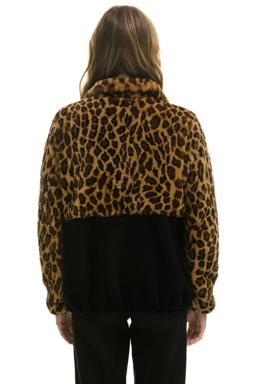 Classic TEDDY UNISEX HALF ZIP COLOR BLOCK JACKET - CHEETAH