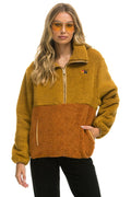 Classic TEDDY UNISEX HALF ZIP COLOR BLOCK JACKET - HONEY