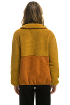 Classic TEDDY UNISEX HALF ZIP COLOR BLOCK JACKET - HONEY