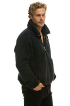 Classic TEDDY UNISEX HALF ZIP JACKET - BLACK