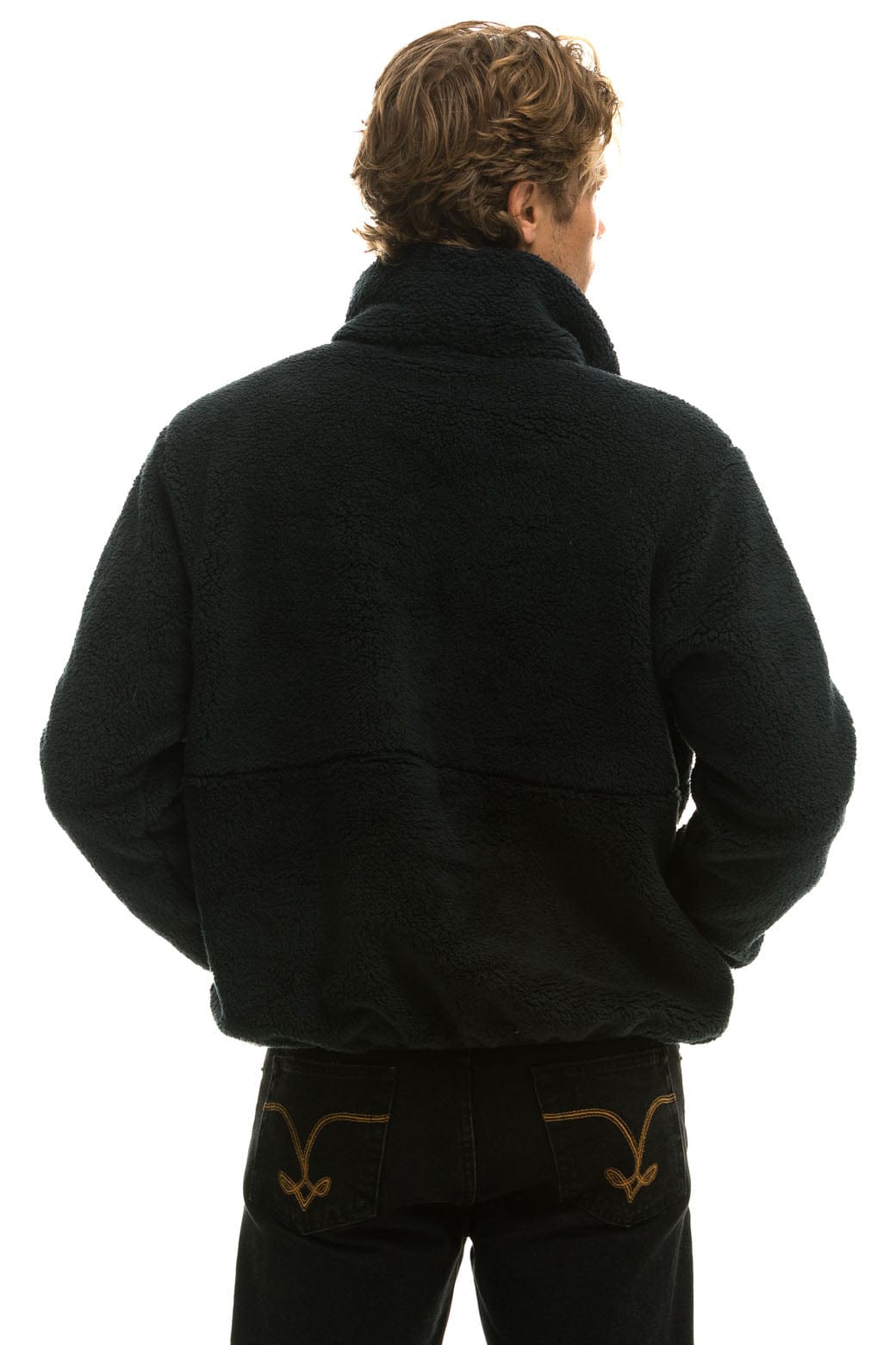 Classic TEDDY UNISEX HALF ZIP JACKET - BLACK