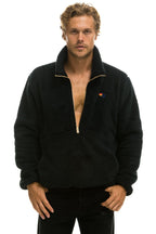 Classic TEDDY UNISEX HALF ZIP JACKET - BLACK