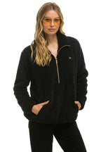 Classic TEDDY UNISEX HALF ZIP JACKET - BLACK