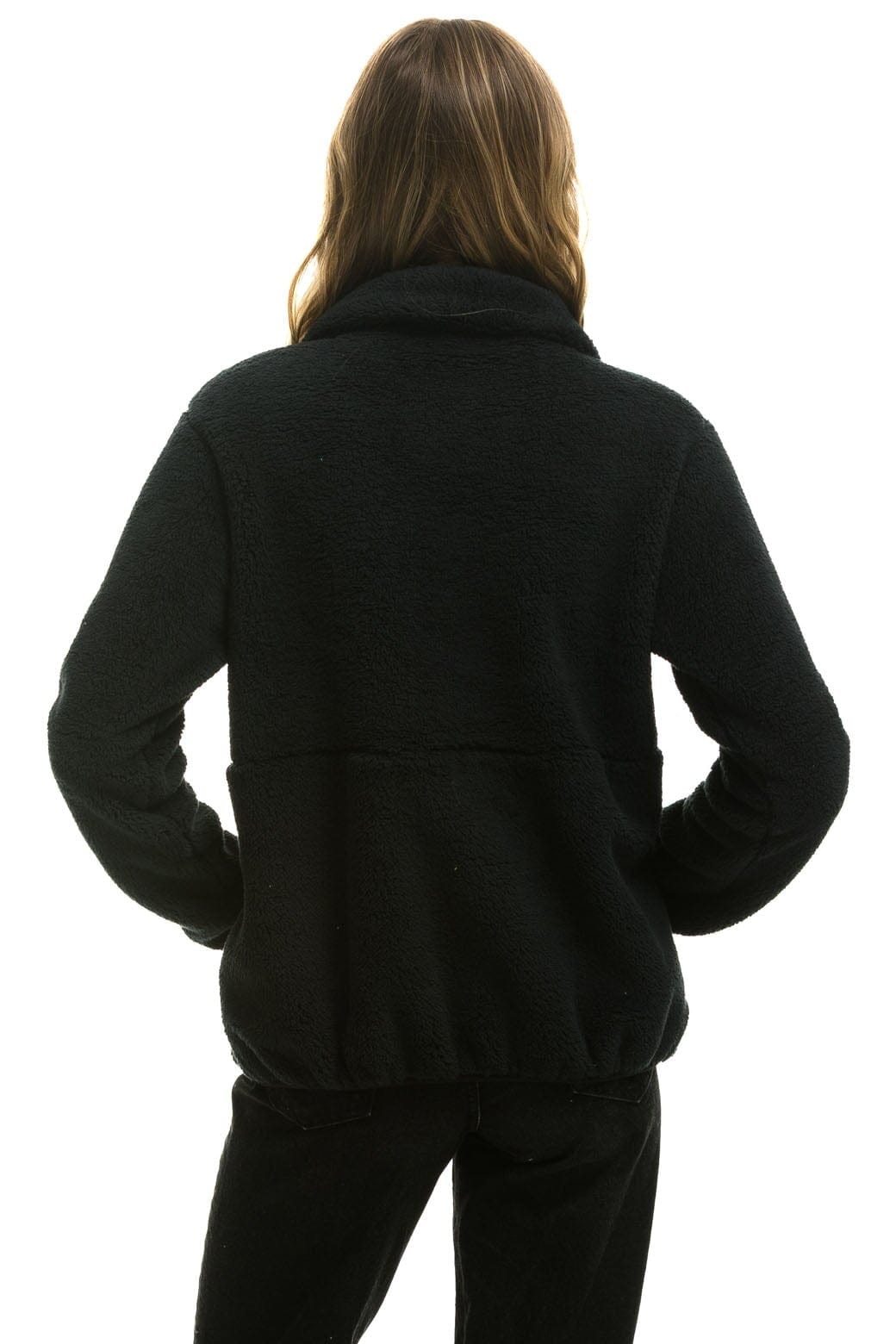 Classic TEDDY UNISEX HALF ZIP JACKET - BLACK
