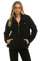 Classic TEDDY UNISEX HALF ZIP JACKET - BLACK