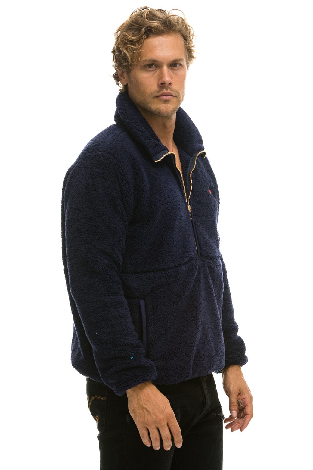 Classic TEDDY UNISEX HALF ZIP JACKET - NAVY