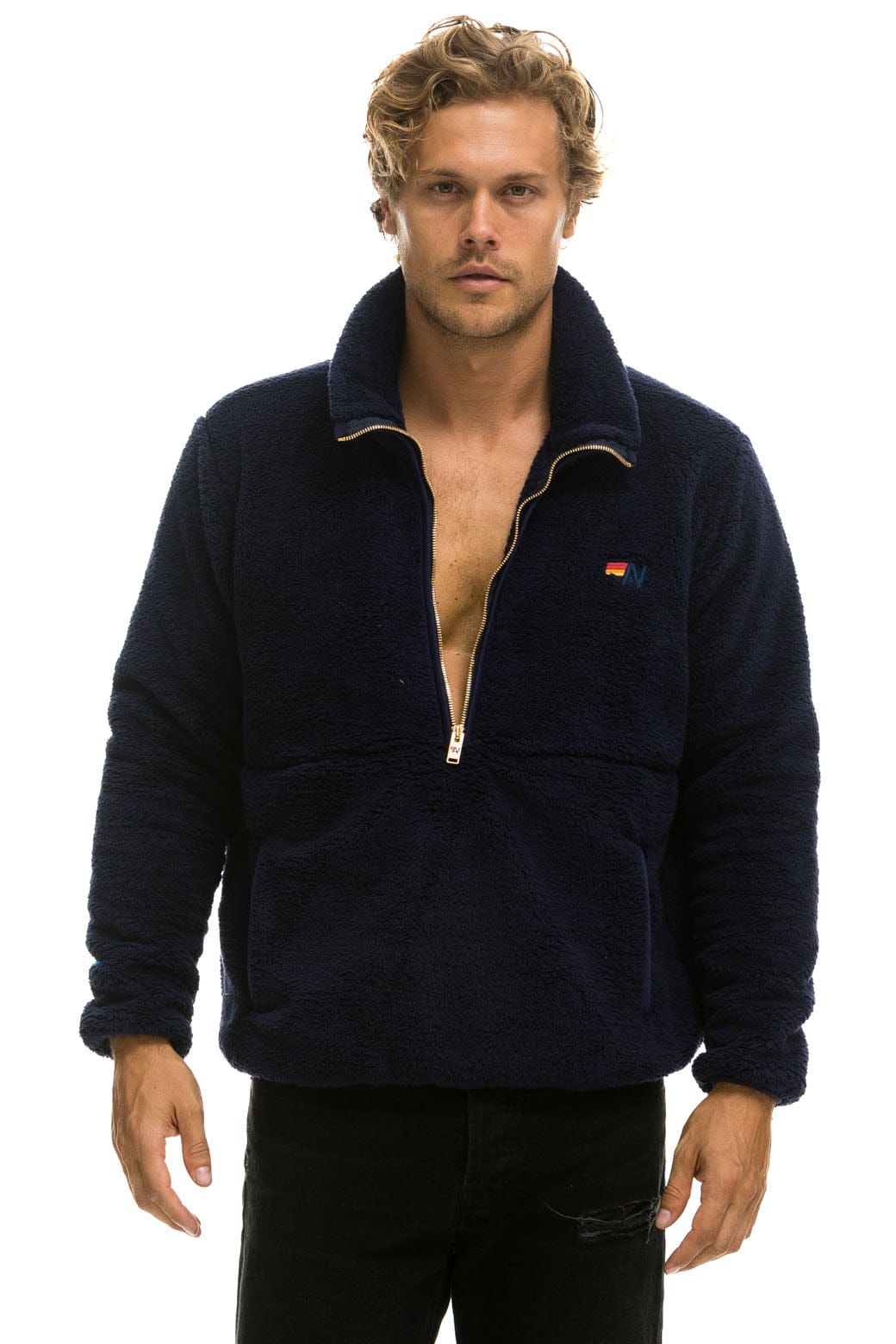 Classic TEDDY UNISEX HALF ZIP JACKET - NAVY