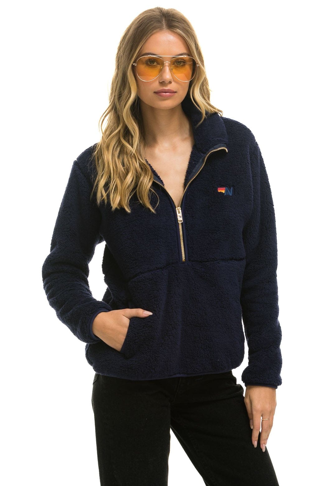 Classic TEDDY UNISEX HALF ZIP JACKET - NAVY