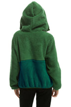 Classic TEDDY UNISEX HOODED HALF ZIP COLOR BLOCK JACKET - GARDEN GREEN