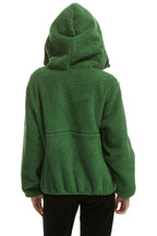 Classic TEDDY UNISEX HOODED HALF ZIP JACKET - GARDEN GREEN