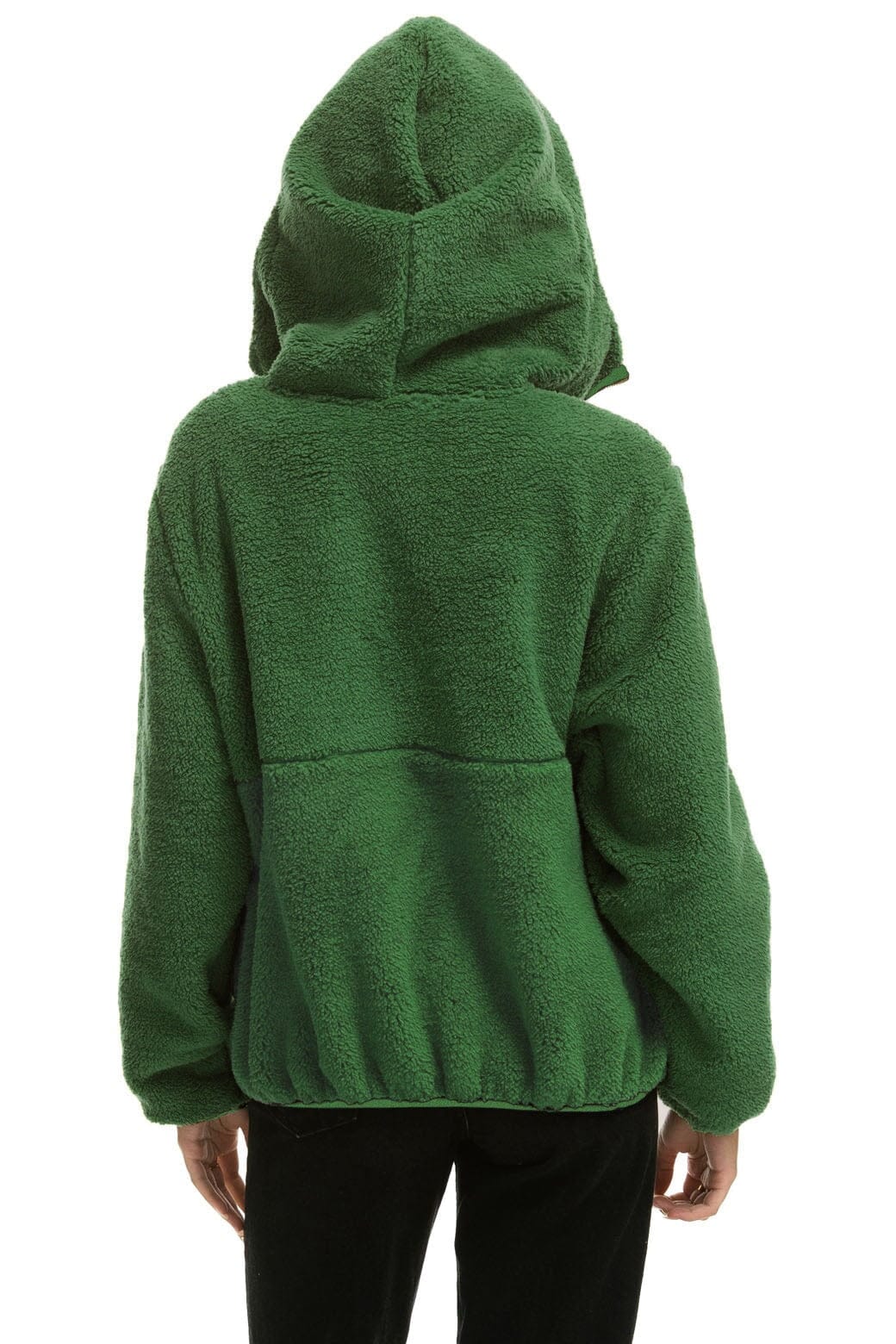 Classic TEDDY UNISEX HOODED HALF ZIP JACKET - GARDEN GREEN
