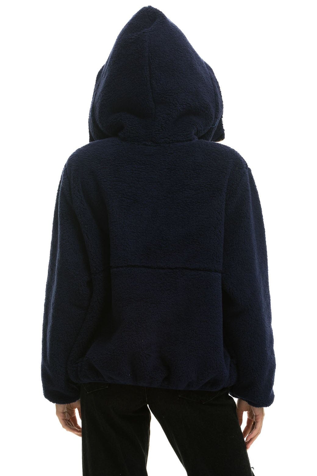 Classic TEDDY UNISEX HOODED HALF ZIP JACKET - NAVY