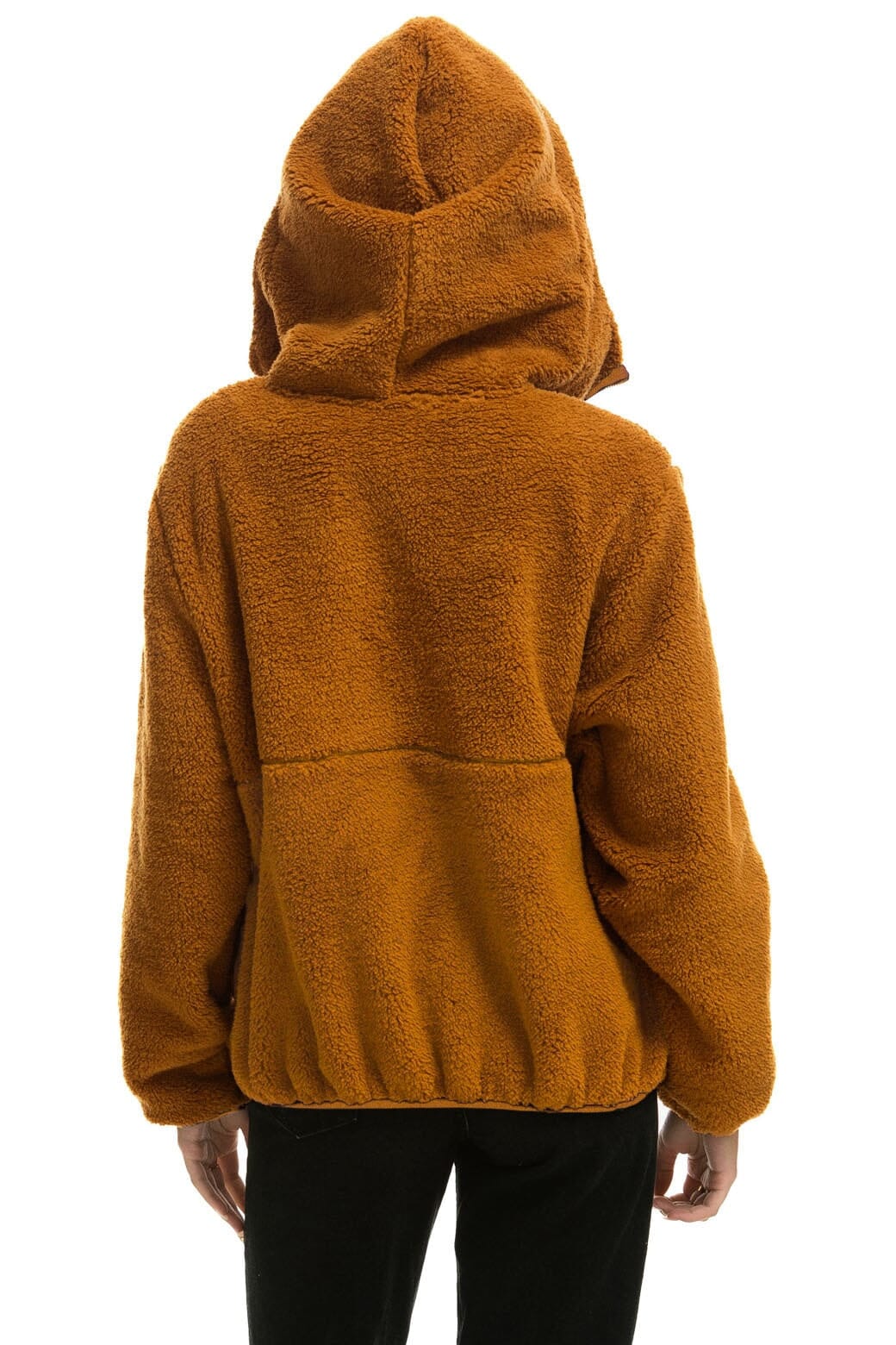 Classic TEDDY UNISEX HOODED HALF ZIP JACKET - WHISKEY
