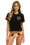 Classic TIGER PRINT BOYFRIEND TEE - BLACK