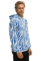 Classic TIGER RELAXED PULLOVER HOODIE WITH ZIPPER POCKETS - BLUE TIGER