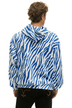 Classic TIGER RELAXED PULLOVER HOODIE WITH ZIPPER POCKETS - BLUE TIGER