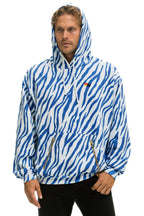 Classic TIGER RELAXED PULLOVER HOODIE WITH ZIPPER POCKETS - BLUE TIGER