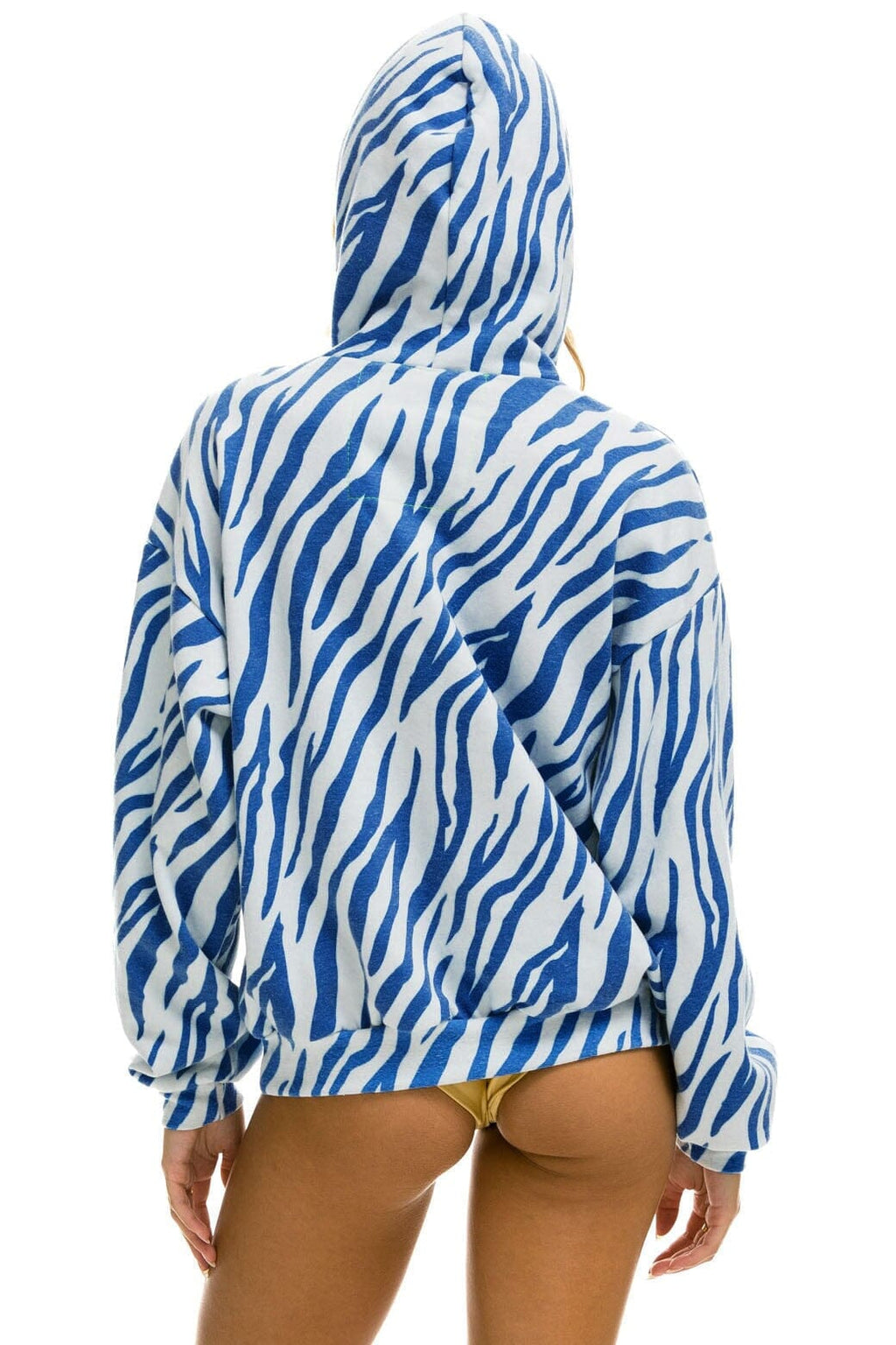 Classic TIGER RELAXED PULLOVER HOODIE WITH ZIPPER POCKETS - BLUE TIGER