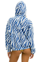 Classic TIGER RELAXED PULLOVER HOODIE WITH ZIPPER POCKETS - BLUE TIGER