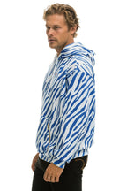 Classic TIGER RELAXED PULLOVER HOODIE WITH ZIPPER POCKETS - BLUE TIGER