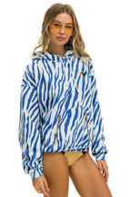Classic TIGER RELAXED PULLOVER HOODIE WITH ZIPPER POCKETS - BLUE TIGER