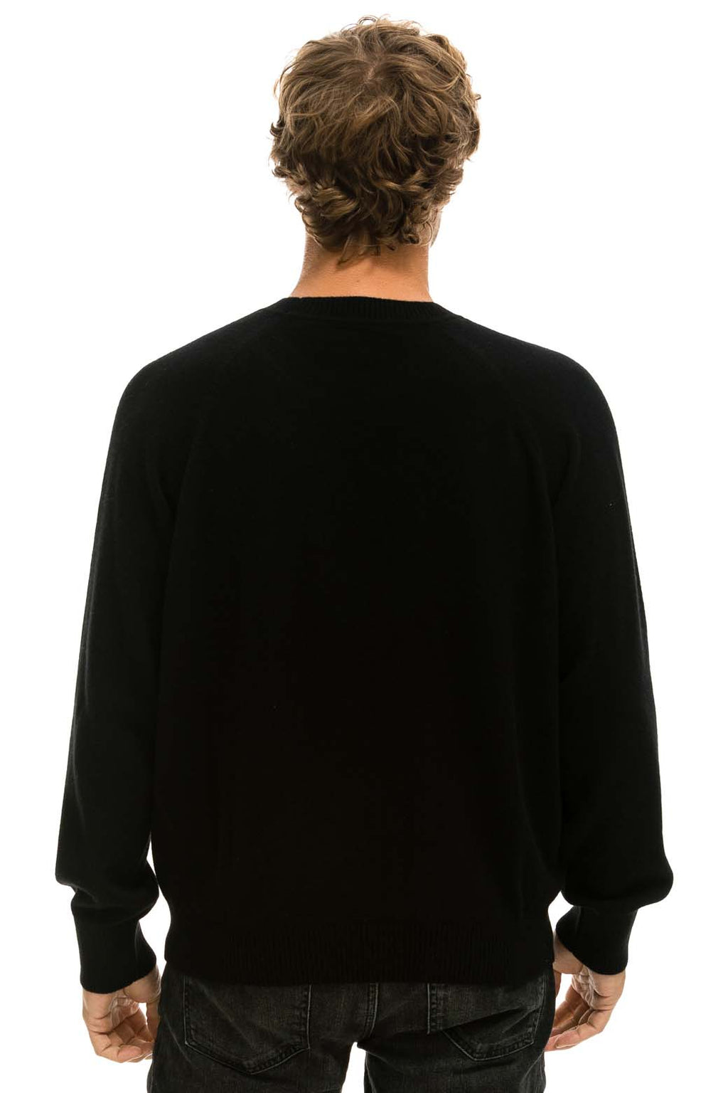Classic UNISEX BOLT CASHMERE LIGHT SWEATER - BLACK WHITE BOLT