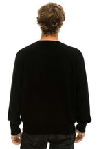 Classic UNISEX BOLT CASHMERE LIGHT SWEATER - BLACK WHITE BOLT