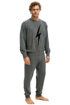 Classic UNISEX BOLT CASHMERE LIGHT SWEATER - DEEP HEATHER BLACK BOLT