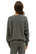 Classic UNISEX BOLT CASHMERE LIGHT SWEATER - DEEP HEATHER BLACK BOLT