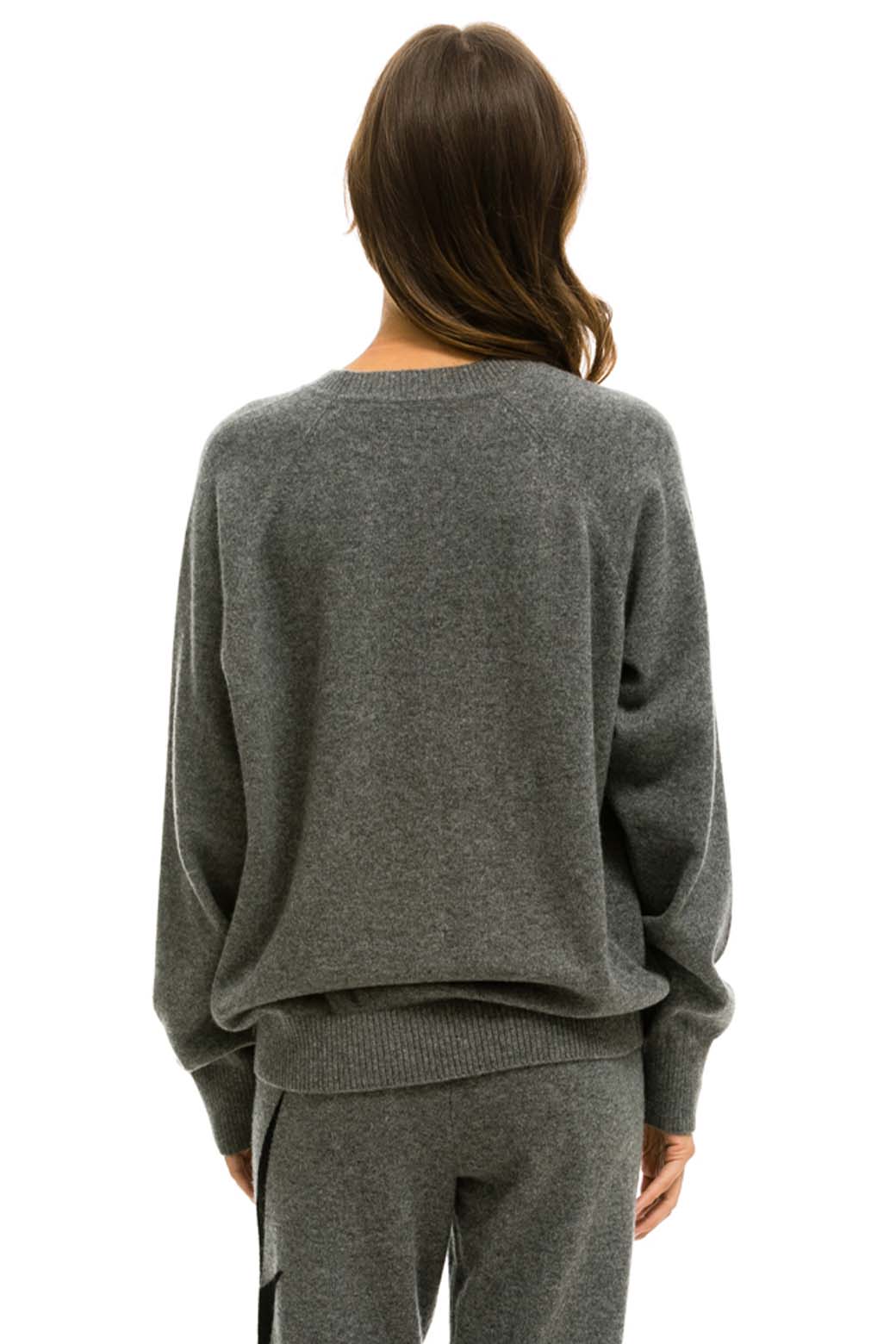 Classic UNISEX BOLT CASHMERE LIGHT SWEATER - DEEP HEATHER BLACK BOLT