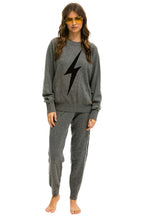 Classic UNISEX BOLT CASHMERE LIGHT SWEATER - DEEP HEATHER BLACK BOLT