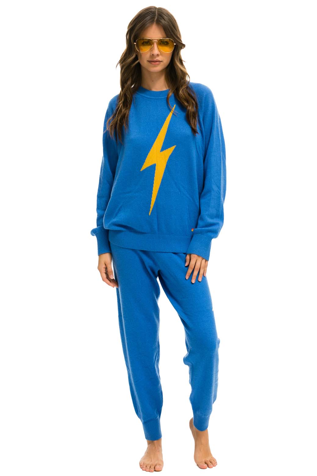 Classic UNISEX BOLT CASHMERE LIGHT SWEATER - VINTAGE BLUE BLUE BOLT