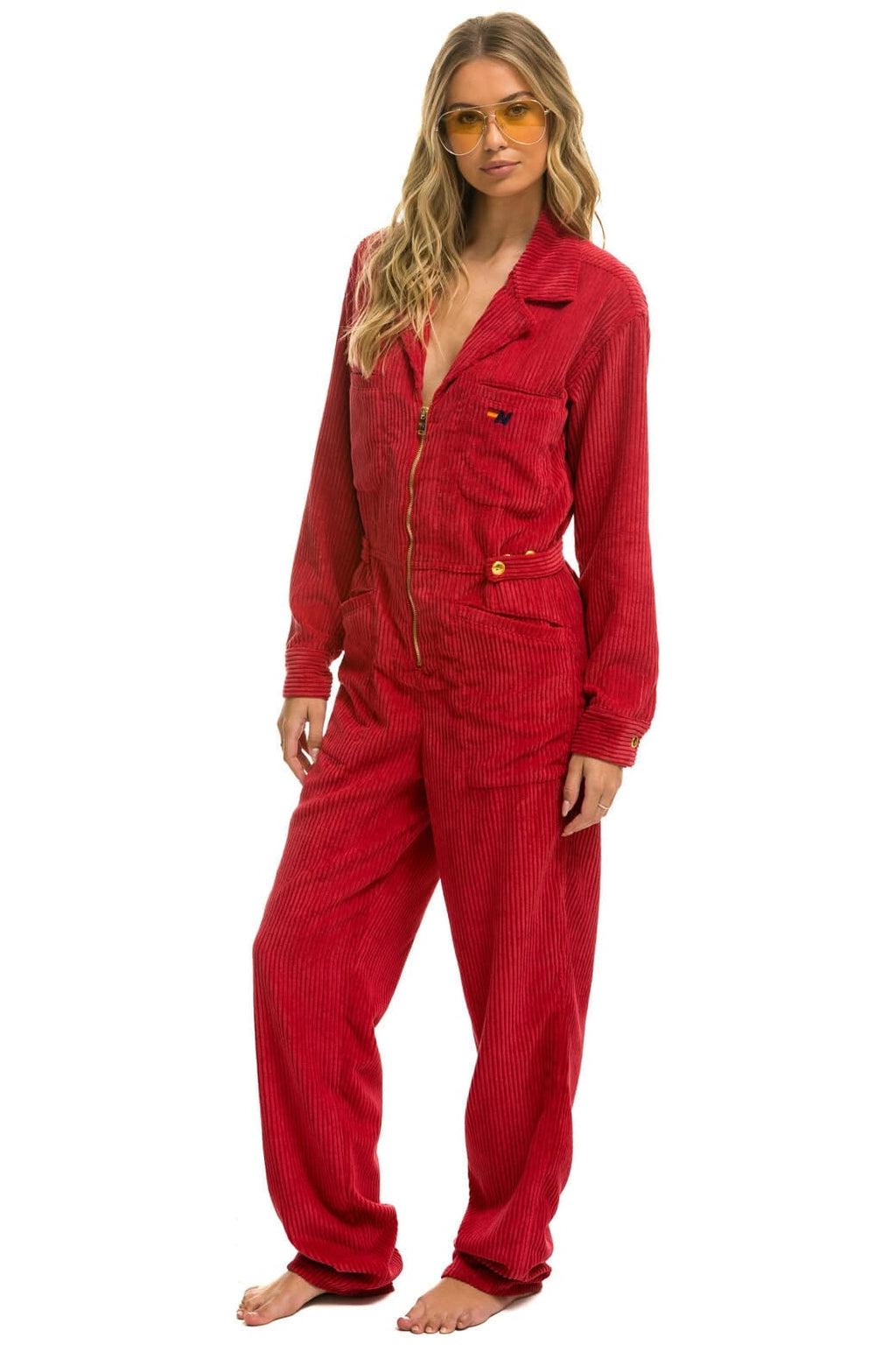 Classic UNISEX CORDUROY FLIGHT SUIT - CHERRY