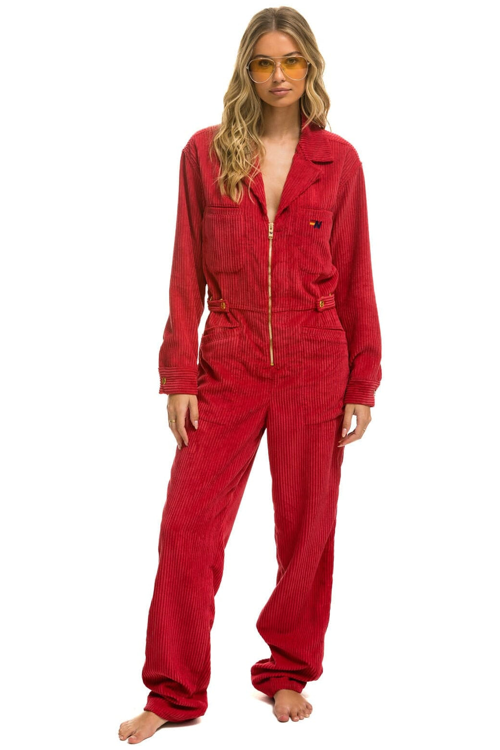Classic UNISEX CORDUROY FLIGHT SUIT - CHERRY
