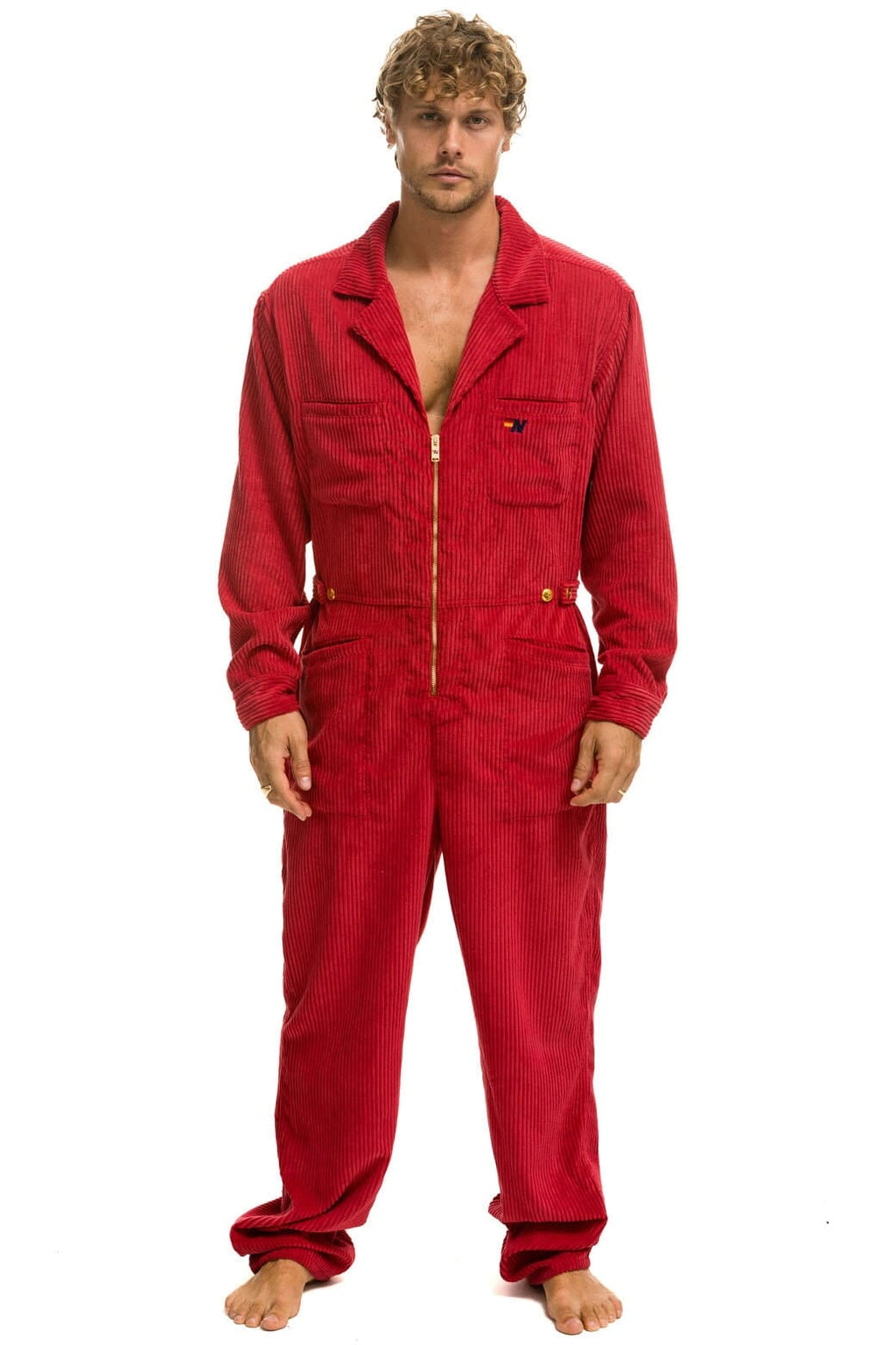 Classic UNISEX CORDUROY FLIGHT SUIT - CHERRY