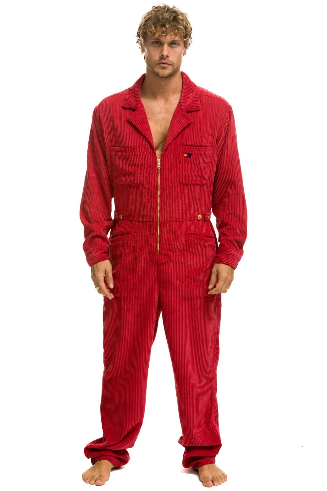 Classic UNISEX CORDUROY FLIGHT SUIT - CHERRY